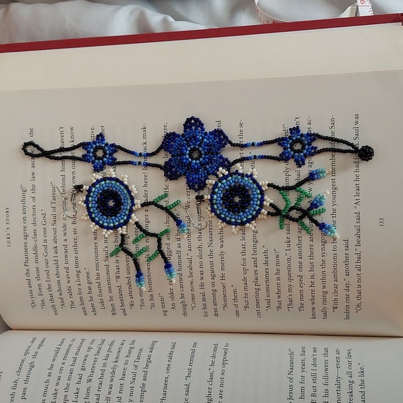 Artisan Jewelry - Handmade Seed Bead Dangle Flower Earrings & Bracelet Set